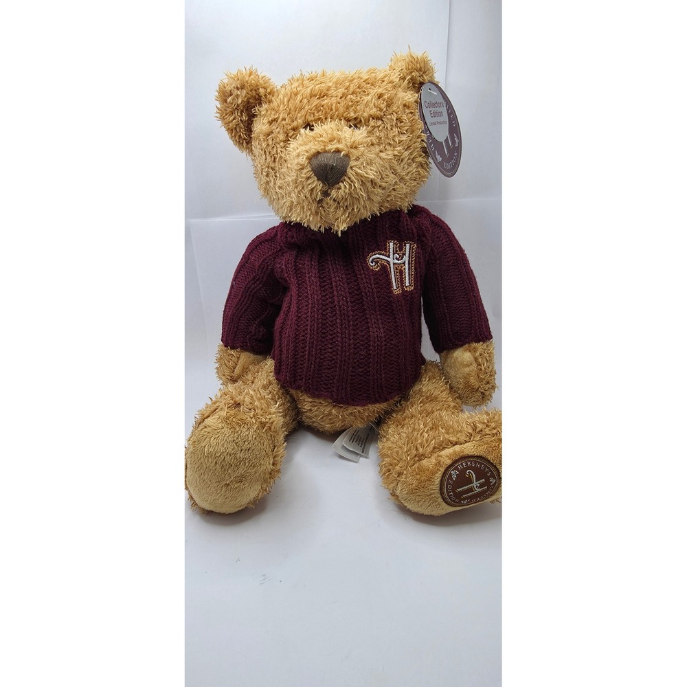 Hershey's 2012 Limited Edition Collectors Bear Plush Maroon Sweater Tan 11"